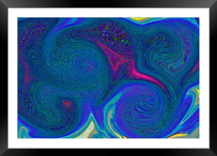 Color Swirl Abstract Framed Mounted Print by David Pyatt