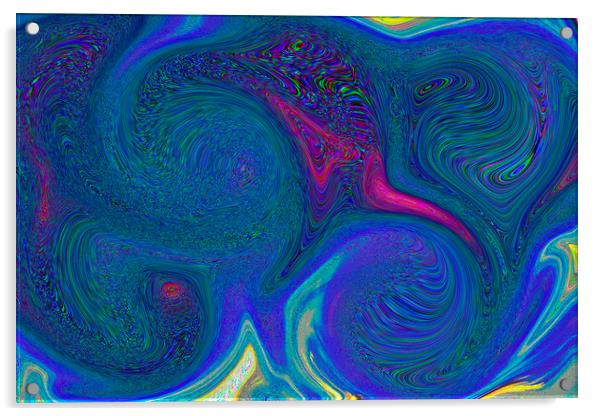 Color Swirl Abstract Acrylic by David Pyatt
