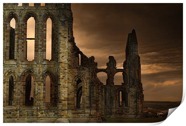 Whitby Abbey Print by Kevin Tate