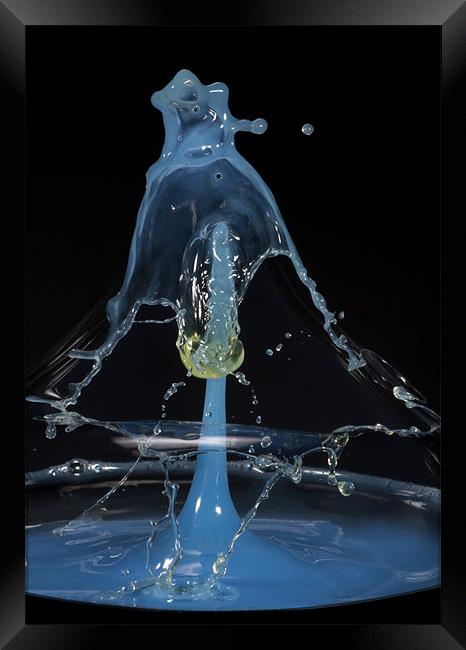 Blue bubble splash Framed Print by Carl Floodgate