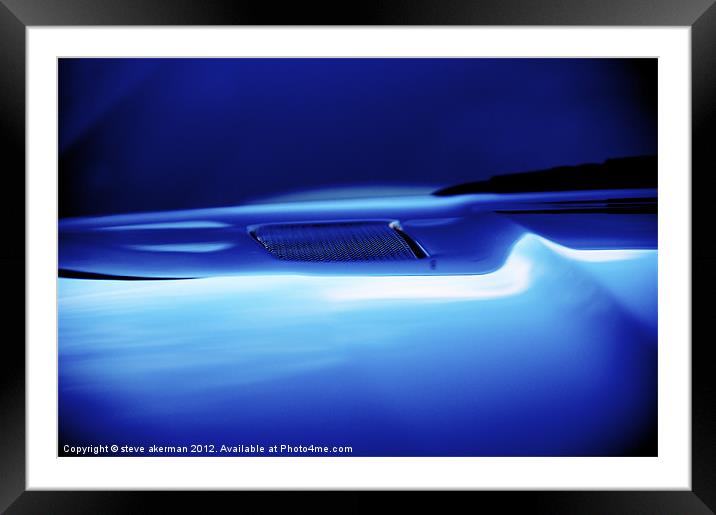 Blue Aston Martin Framed Mounted Print by steve akerman