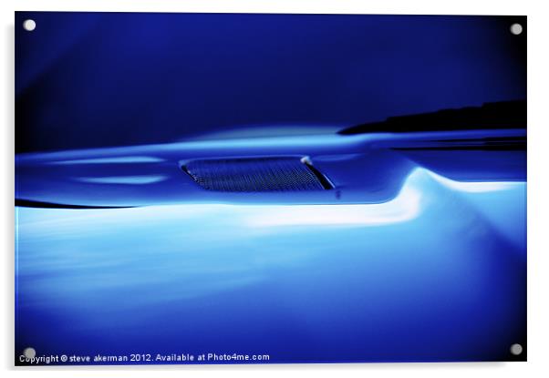 Blue Aston Martin Acrylic by steve akerman