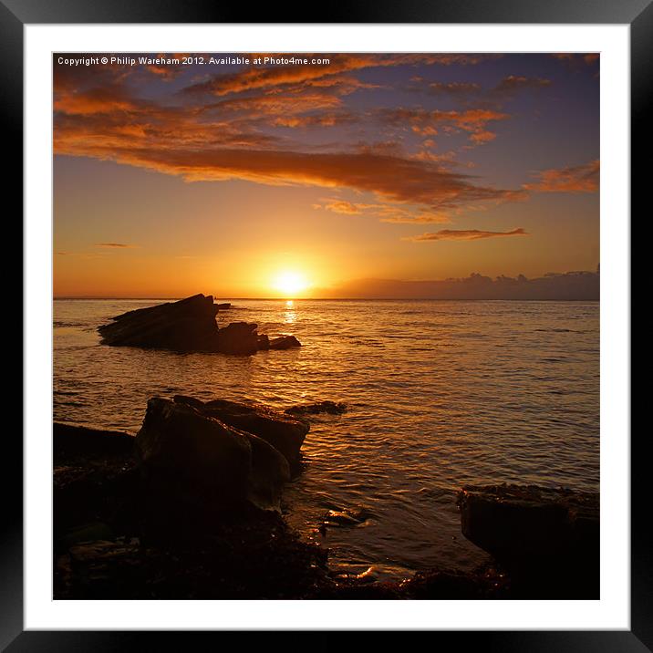 Square Sunrise Framed Mounted Print by Phil Wareham