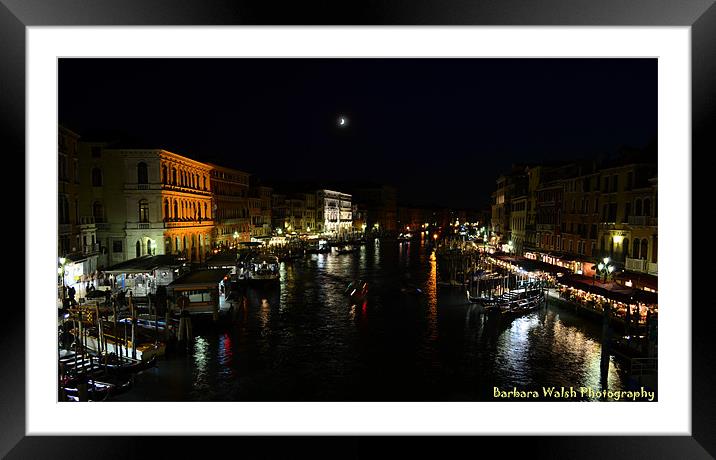 Night in Venice Framed Mounted Print by barbara walsh