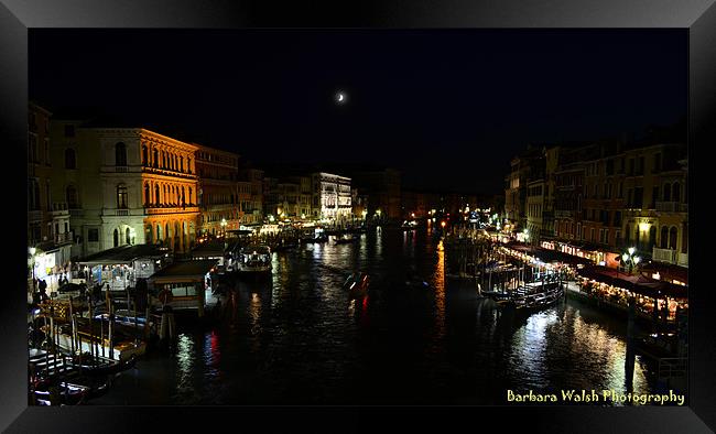 Night in Venice Framed Print by barbara walsh