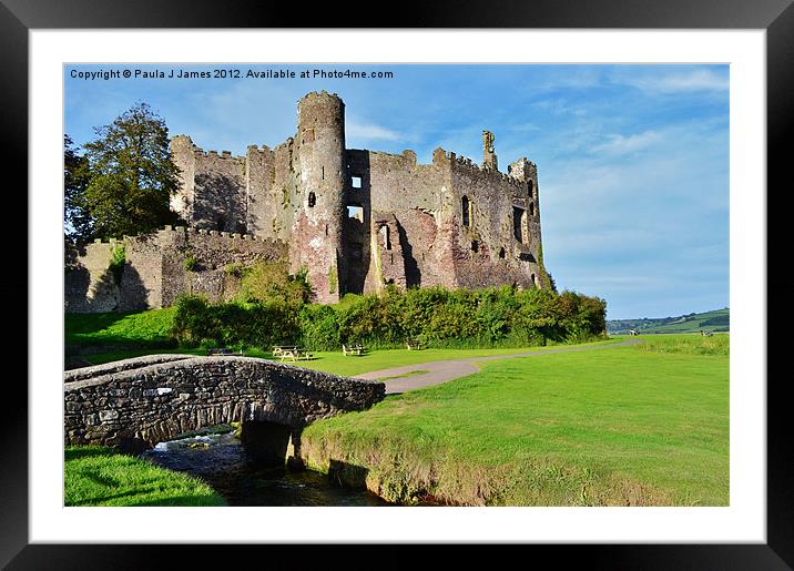 Laugharne Castle Framed Mounted Print by Paula J James