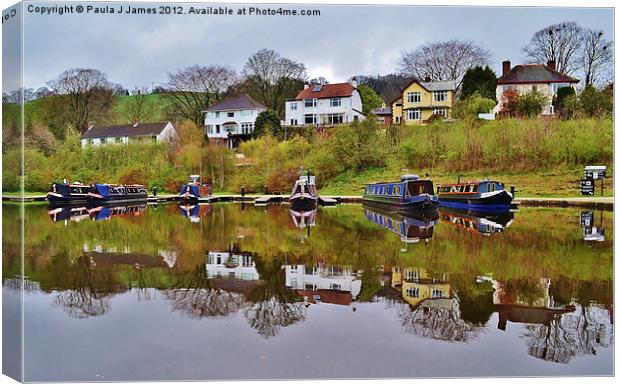 Llangollen Canal Canvas Print by Paula J James