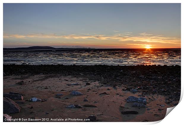 Llanelli Beach Sunset Print by Dan Davidson