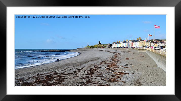 South Beach, Aberystwyth Framed Mounted Print by Paula J James