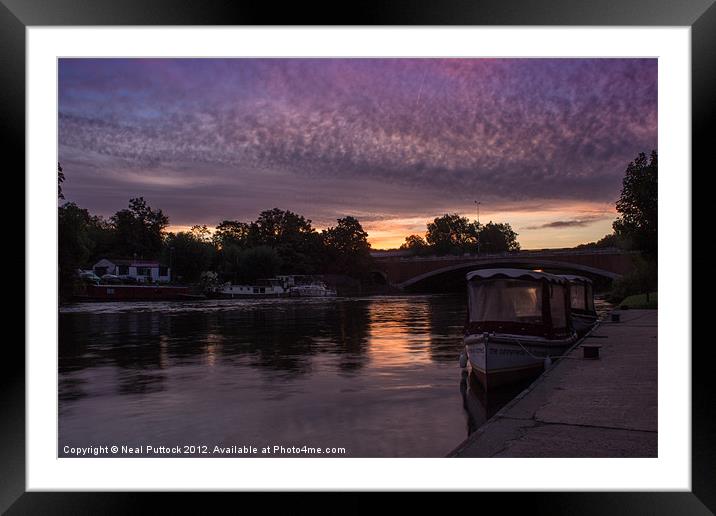 Boats on the Thames at sunrise Framed Mounted Print by Neal P