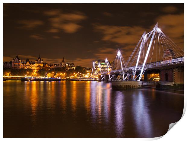Hungerford Bridge London Print by Clive Eariss