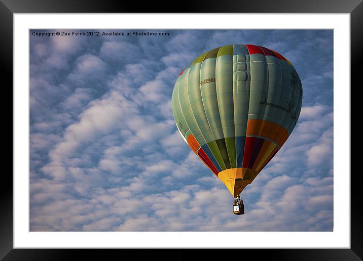 Photograph of a hot air balloon taken at the Putra Framed Mounted Print by Zoe Ferrie
