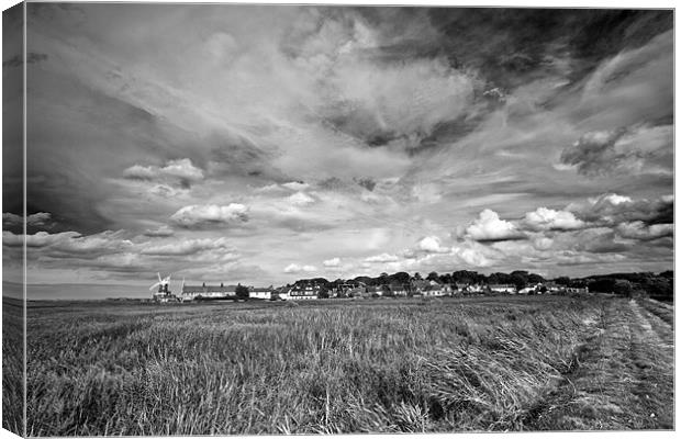 Big Skies over Cley Windmill Mono Canvas Print by Paul Macro