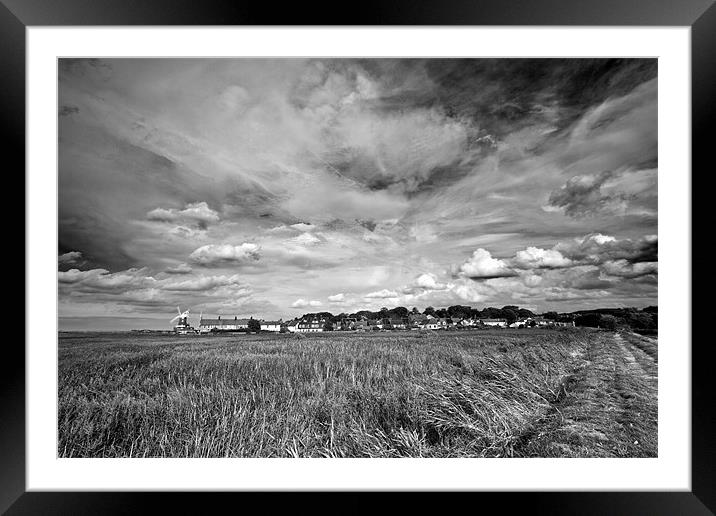 Big Skies over Cley Windmill Mono Framed Mounted Print by Paul Macro
