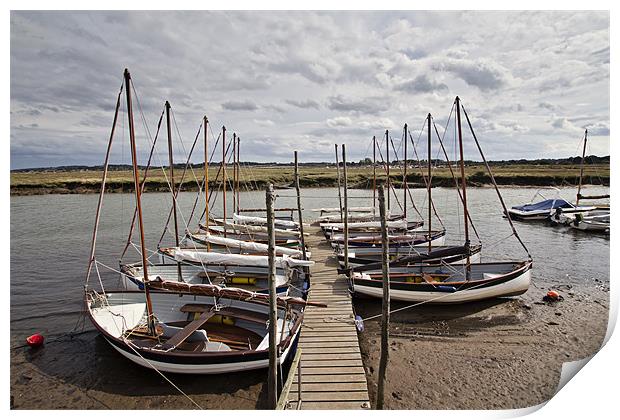 Moored Boats in Morston Quay Print by Paul Macro