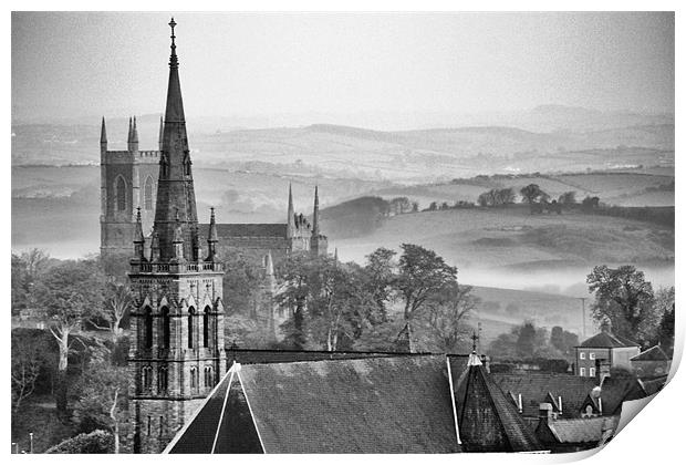 Morning Mist Downpatrick Print by pauline morris