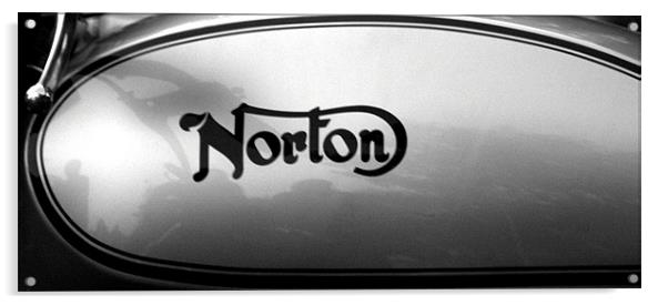 Norton fuel tank Acrylic by John Boekee