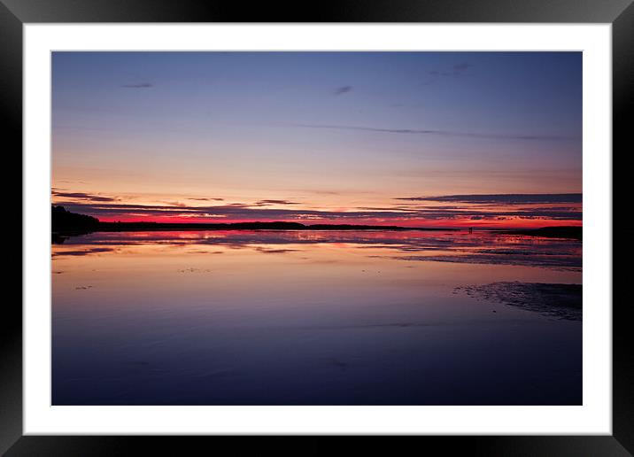 Fire in the Sky on Holkham Beach Framed Mounted Print by Paul Macro