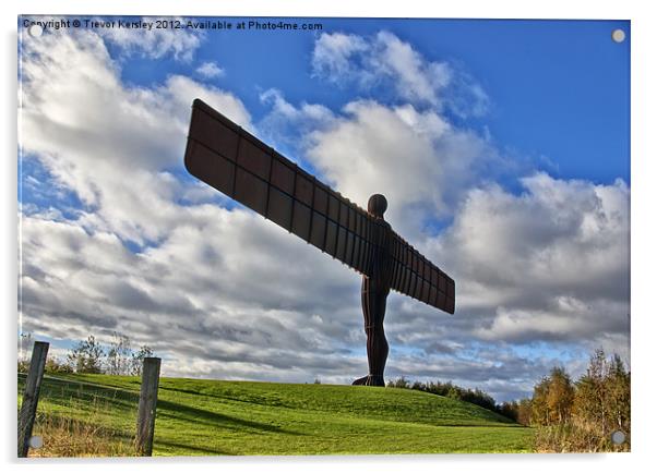 Angel of The North Acrylic by Trevor Kersley RIP