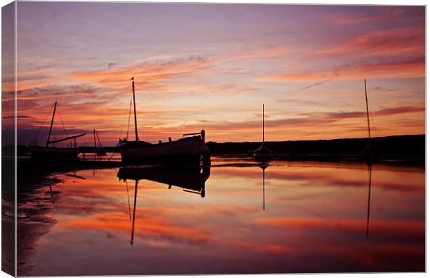 Fire in the Sky in Burnham Overy Staithe Canvas Print by Paul Macro