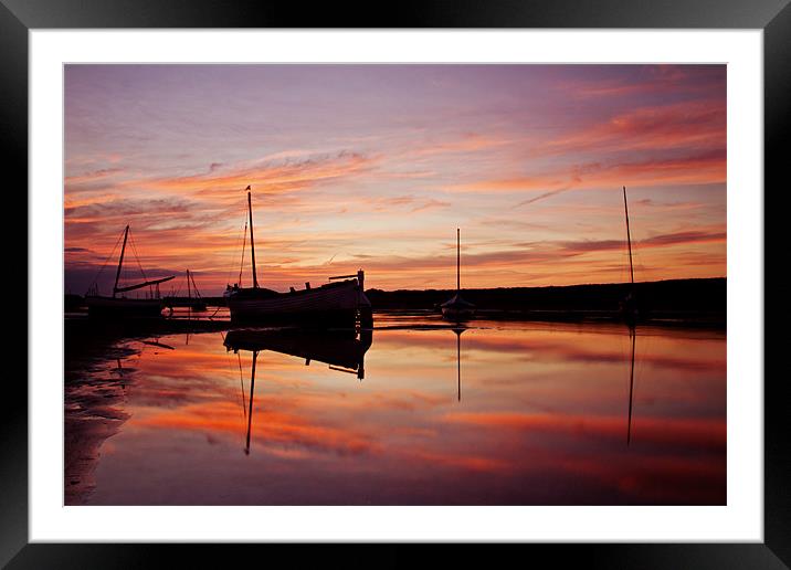 Fire in the Sky in Burnham Overy Staithe Framed Mounted Print by Paul Macro