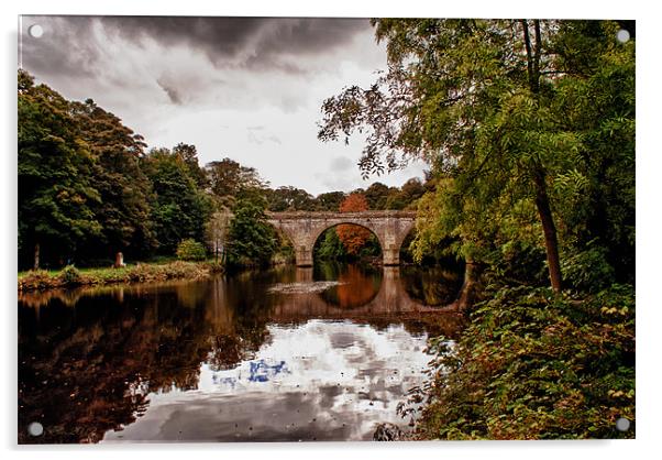 Prebends Bridge, Durham Acrylic by John Ellis