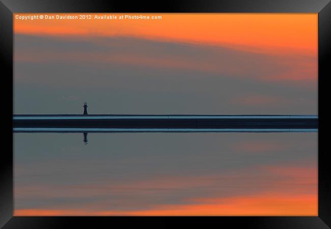 Whiteford Lighthouse Gower Sunset Framed Print by Dan Davidson