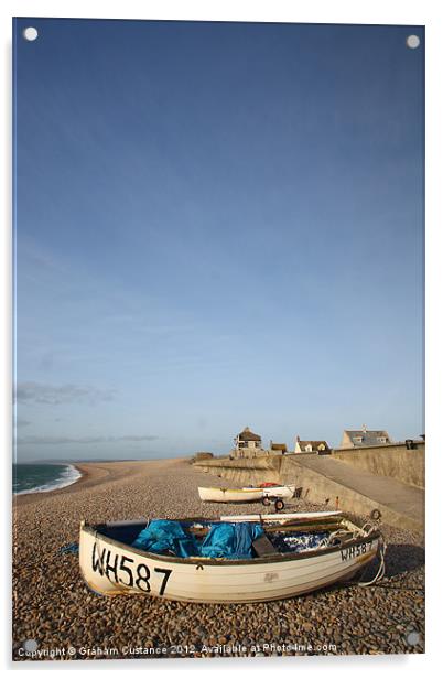 Chesil Beach, Dorset Acrylic by Graham Custance