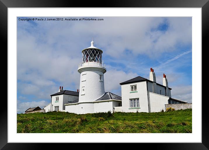 Caldey Lighthouse Framed Mounted Print by Paula J James