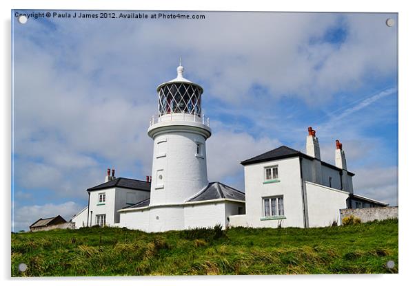 Caldey Lighthouse Acrylic by Paula J James