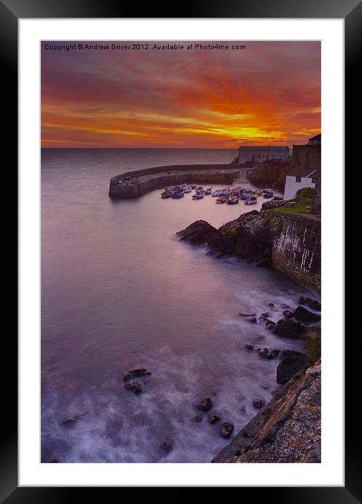 Fire in the sky Framed Mounted Print by Andrew Driver