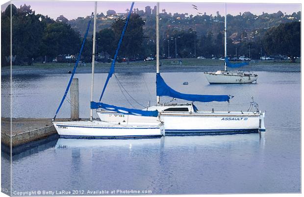 San Diego Sailboats Canvas Print by Betty LaRue