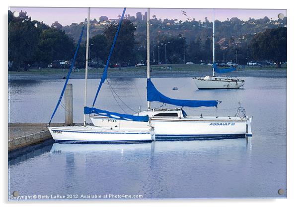 San Diego Sailboats Acrylic by Betty LaRue