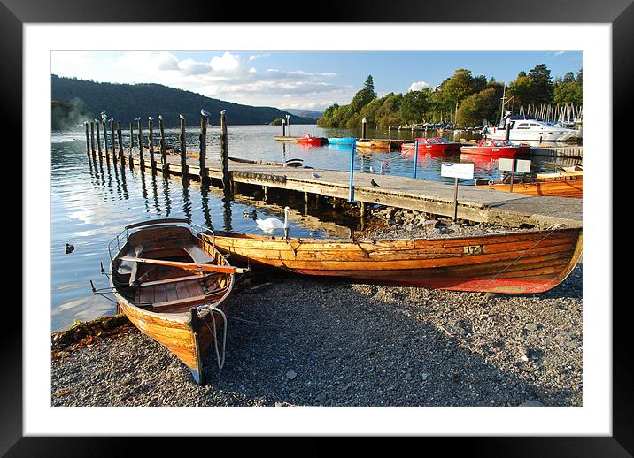 Rowing Boats on shore of Lake Windermere Framed Mounted Print by Scott  Paul