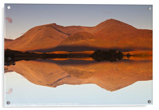 Reflections at Lochan na h-Achlaise, Scotland Acrylic by Gabor Pozsgai