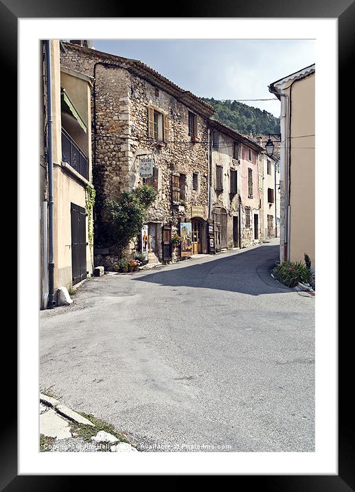 Village in gorges Verdon Framed Mounted Print by Jim Hellier