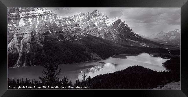 Peyto Lake in the Rockies Framed Print by Peter Blunn