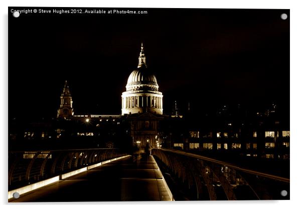 St Paul's from Millennium Bridge Acrylic by Steve Hughes