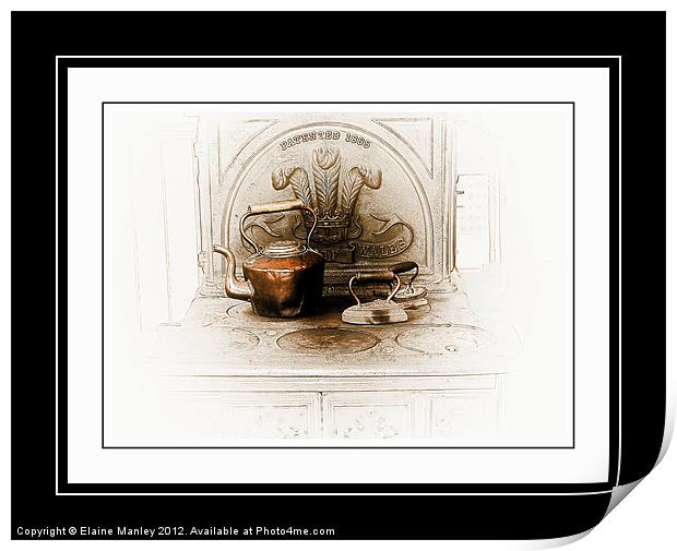 misc   .. Old Stove Patent 1885 Print by Elaine Manley