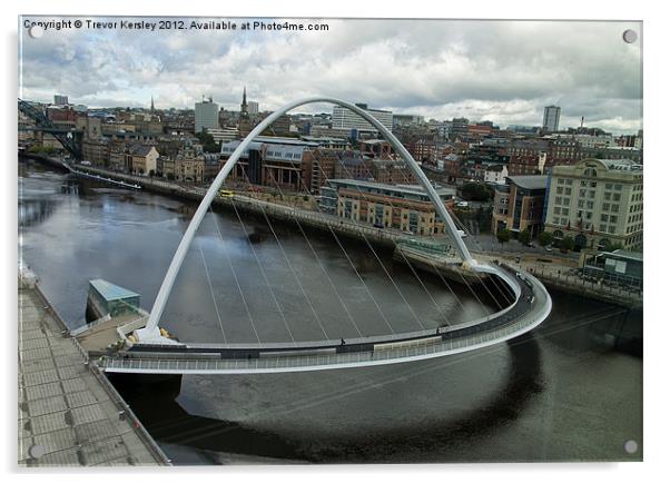 Gateshead Millennium Bridge Acrylic by Trevor Kersley RIP