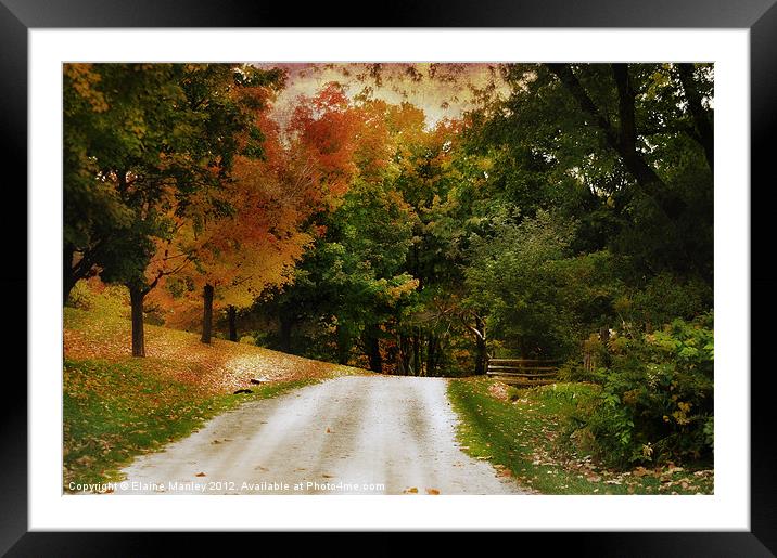 Country Road Framed Mounted Print by Elaine Manley