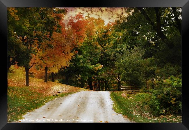 Country Road Framed Print by Elaine Manley