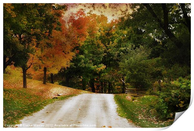 Country Road Print by Elaine Manley