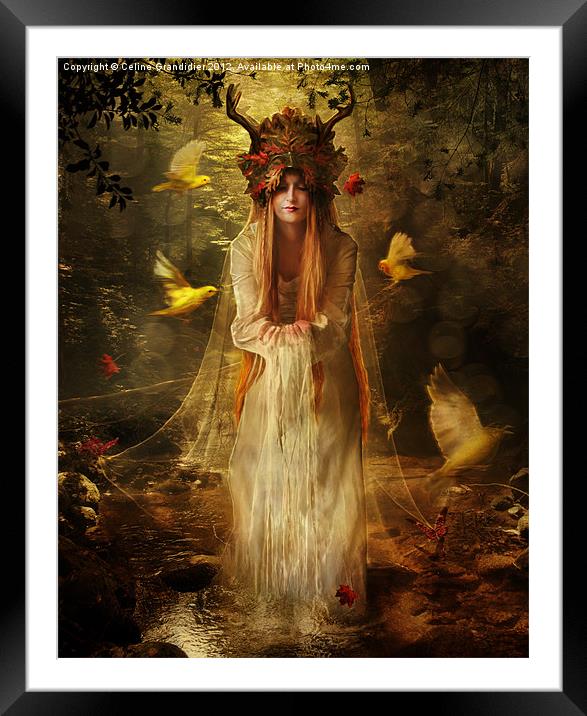 Lady of the Forest Framed Mounted Print by Celine B.