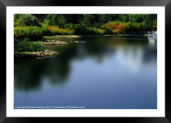 Duck Pond Framed Mounted Print by Elaine Manley