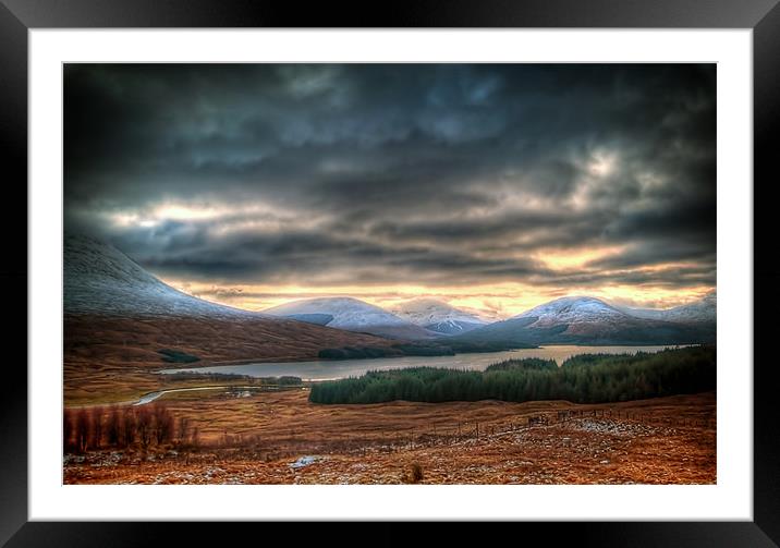 Winters Sun Over Loch Tulla Framed Mounted Print by Aj’s Images