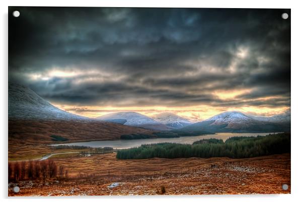 Winters Sun Over Loch Tulla Acrylic by Aj’s Images