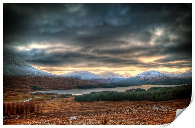 Winters Sun Over Loch Tulla Print by Aj’s Images