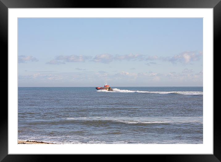 Caister Lifeboat Launch Framed Mounted Print by Linda Brown