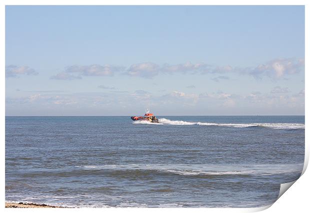 Caister Lifeboat Launch Print by Linda Brown